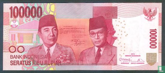 Indonesië 100.000 Rupiah 2013 (P153c2) - Afbeelding 1