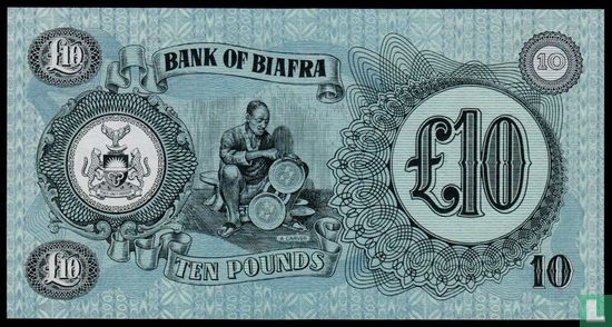 Biafra 10 Pounds ND (1968-69) - Image 2