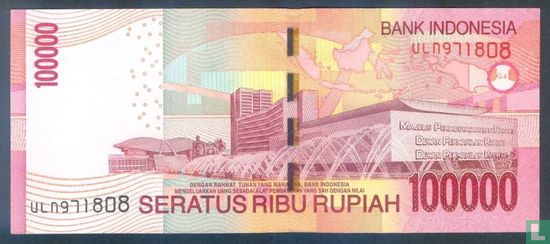Indonésie 100.000 Rupiah 2014 - Image 2