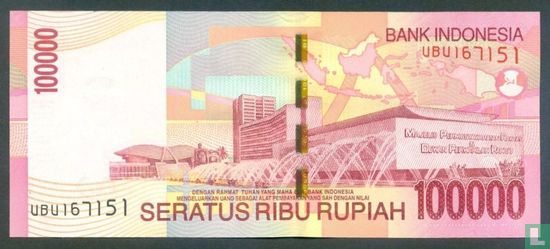 Indonesia 100,000 Rupiah 2007 - Image 2