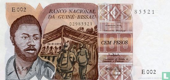 Guinee-Bissau 100 Pesos 1975 - Afbeelding 1