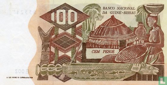 Guinea-Bissau 100 Pesos 1975 - Image 2