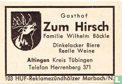 Gasthof Zum Hirsch - Familie Wilhelm Böckle