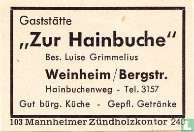 Gaststätte "Zur Hainbuche" - Luise Grimmelius