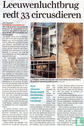 Leeuwenluchtbrug redt 33 circusdieren