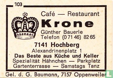 Café-Restaurant Krone - Günther Bauerle