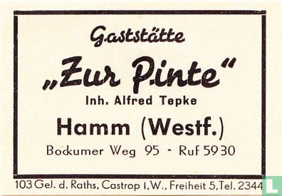 Gaststätte "Zur Pinte" - Alfred Tepke