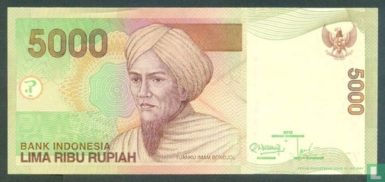 Indonesia 5,000 Rupiah 2012 - Image 1