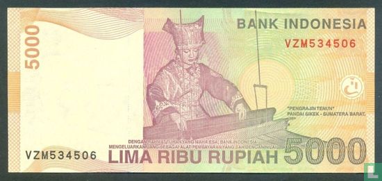 Indonesia 5,000 Rupiah 2012 - Image 2