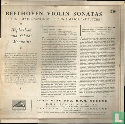Beethoven Violin Sonatas No.5 ("Spring") No.9 ("Kreutzer") - Afbeelding 2
