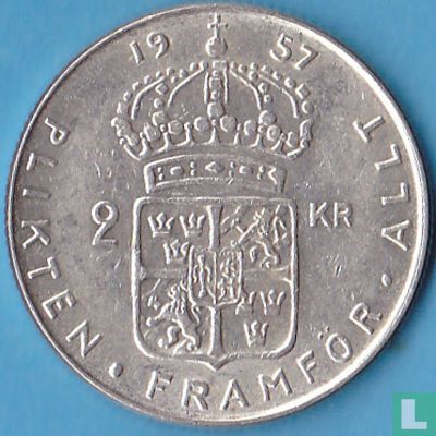 Zweden 2 kronor 1957 - Afbeelding 1