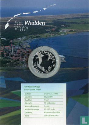 Netherlands 5 euro 2016 (PROOF - folder) "Wadden sea" - Image 1