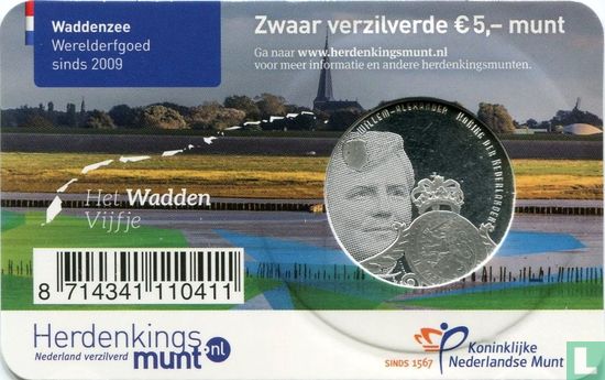 Nederland 5 euro 2016 (coincard - UNC) "Wadden sea" - Afbeelding 2