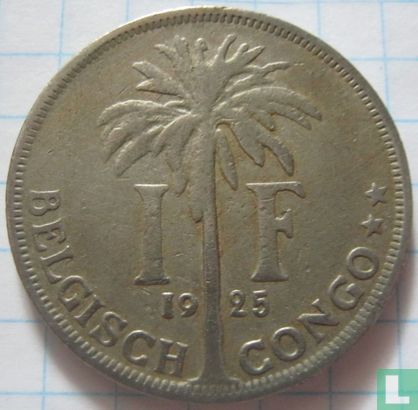 Congo belge 1 franc 1925 (NLD) - Image 1