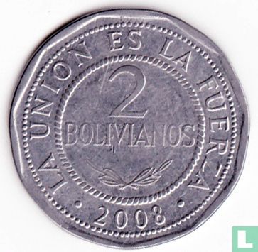 Bolivie 2 bolivianos 2008 - Image 1