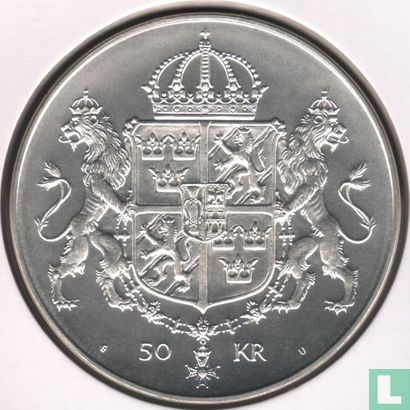 Sweden 50 kronor 1976 "Wedding of king Carl XVI Gustaf and Queen Silvia" - Image 2
