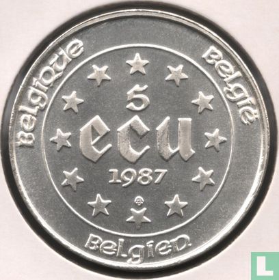 Belgique 5 ecu 1987 "30th anniversary Treaty of Rome" - Image 1