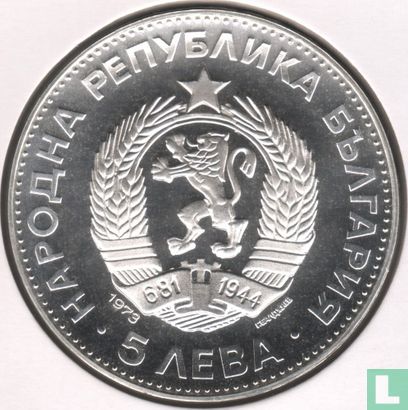Bulgarije 5 leva 1973 (PROOF) "100th anniversary Death of Vasil Levski" - Afbeelding 1