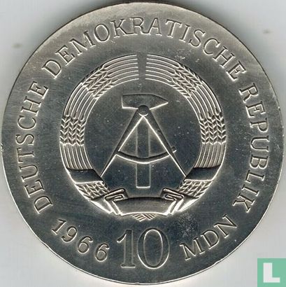 DDR 10 Mark 1966 "125th anniversary Death of Karl Friedrich Schinkel" - Bild 1