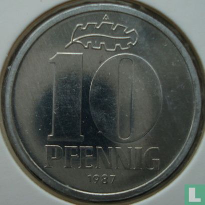 DDR 10 pfennig 1987 - Afbeelding 1