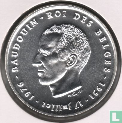 Belgien 250 Franc 1976 (PROOFLIKE - FRA) "25 years Reign of King Baudouin" - Bild 1