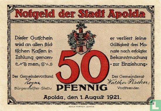 Apolda, Stadt 50 Pfennig 1921 (F) - Image 1