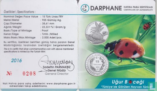Turkije 15 türk lirasi 2016 (PROOF) "Ladybug"  - Afbeelding 3