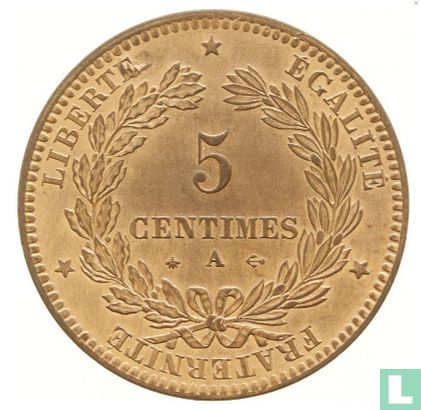 France 5 centimes 1871 (A) (medium A) - Image 2