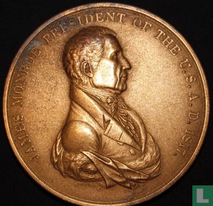 USA  James Monroe - Peace & Friendship Medal  1817 - Afbeelding 1