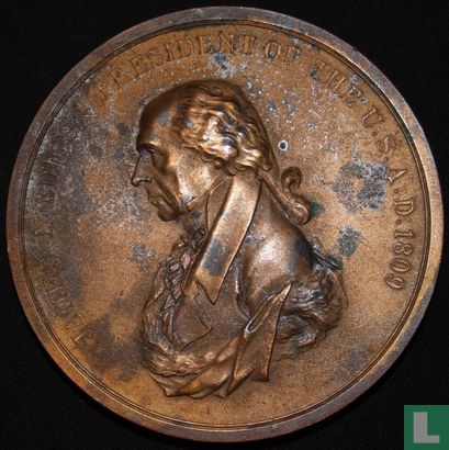 USA  James Madison - Peace & Friendship Medal  1809 - Afbeelding 1