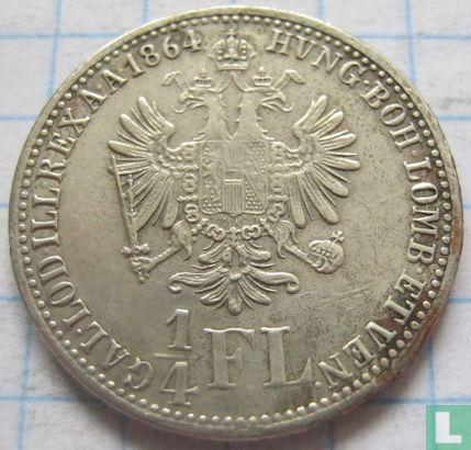 Austria ¼ florin 1864 (A) - Image 1