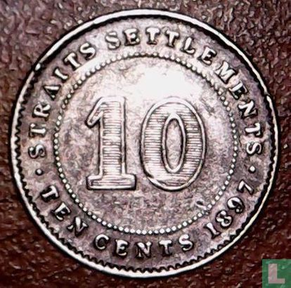 Straits Settlements 10 cents 1897 - Image 1