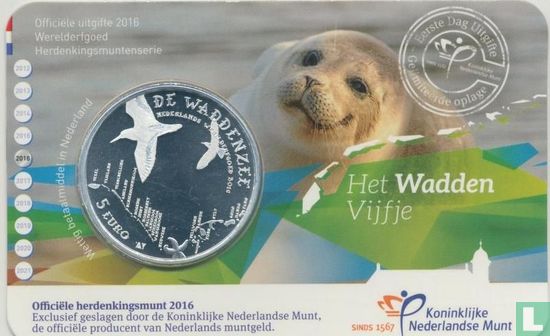 Niederlande 5 Euro 2016 (Coincard - erste Tag Ausgabe) "Wadden sea" - Bild 1