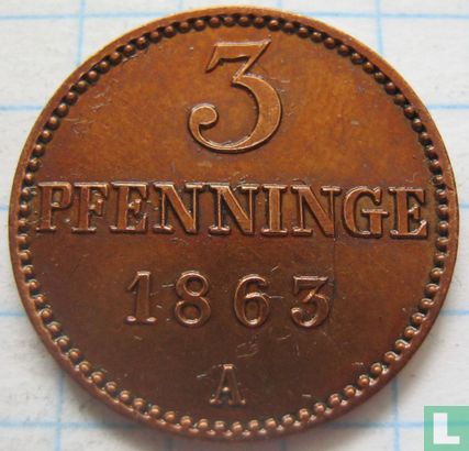 Mecklembourg-Schwerin 3 pfenninge 1863 - Image 1