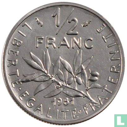 Frankrijk ½ franc 1981 - Afbeelding 1