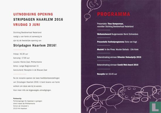 Uitnodiging opening Stripdagen Haarlem 2016 - Image 2