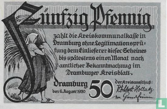 Dramburg, Kreis - 50 Pfennig 1920 - Afbeelding 1