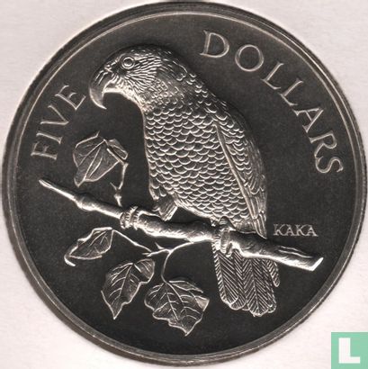 Nieuw-Zeeland 5 dollars 1996 "Kaka" - Afbeelding 2