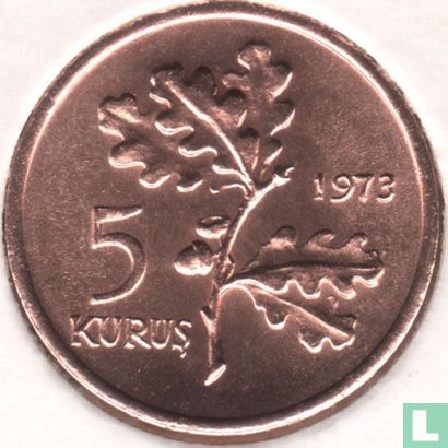 Turkije 5 kurus 1973 - Afbeelding 1