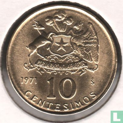 Chili 10 centésimos 1971 - Image 1