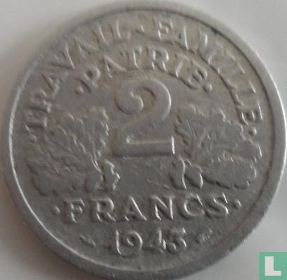 France 2 francs 1943 (missstrike - without LB) - Image 1