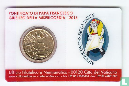 Vatican 50 cent 2016 (stamp & coincard n°13) - Image 2