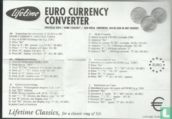 Lifetime Classics - Euro Currency Converter (€) - Afbeelding 3