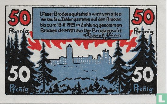 Schierke 50 Pfennig 1921 (Brocken) - Afbeelding 1
