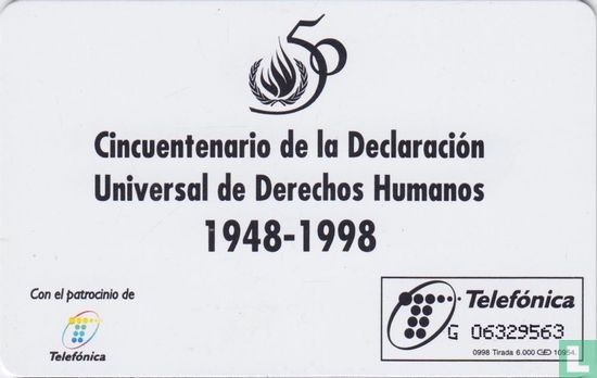 Cincuentenario de la Declaración Universal de Derechos Humanos 1948 - 1998 - Afbeelding 2