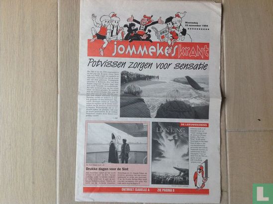 Jommekeskrant - woensdag 23 november 1994 - Image 1