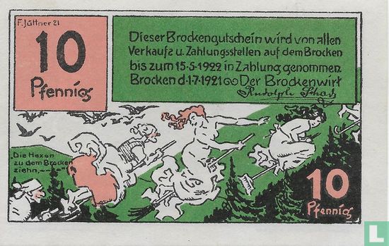 Schierke 10 Pfennig 1921 (Brocken) - Image 1