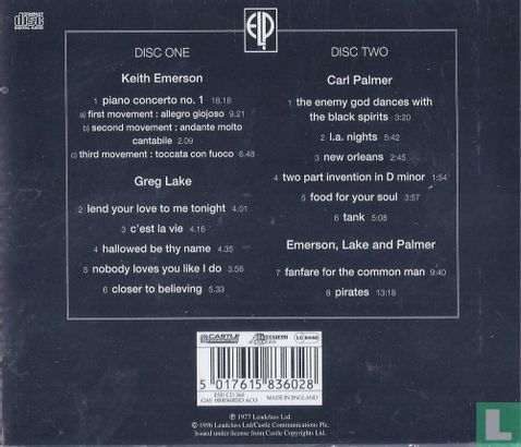Emerson Lake & Palmer Works Volume 1 - Image 2