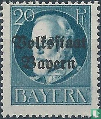 König Ludwig III. Bayern mit Aufdruck "Volksstaat Bayern" - Bild 1