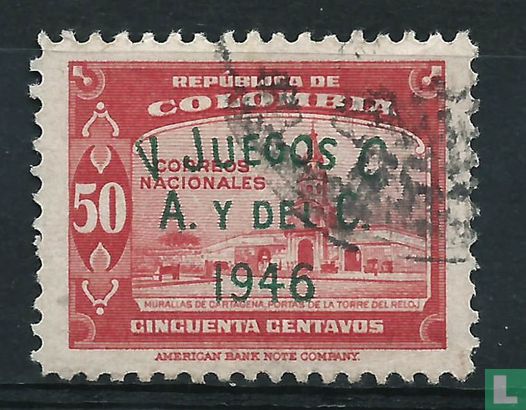 Overprint 5th games of Central America and the Caribbean